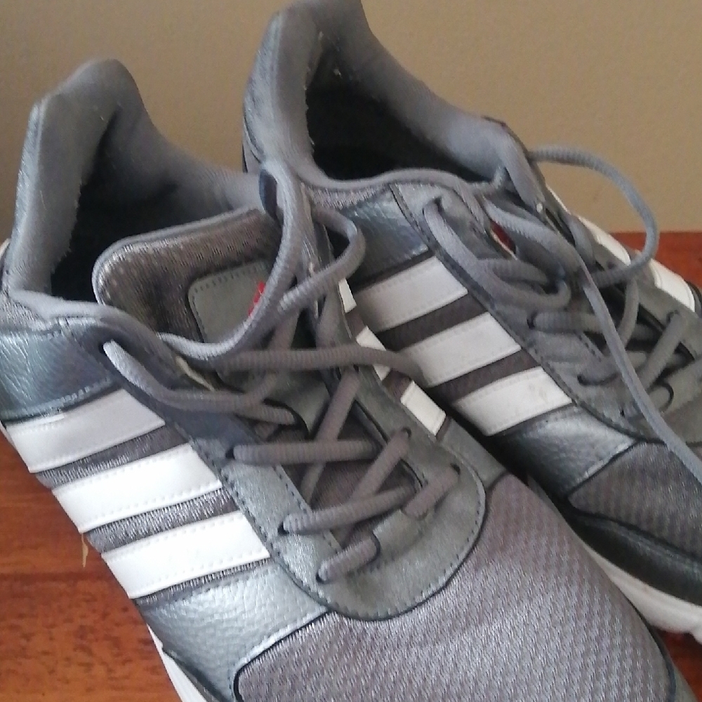 Adidas Men's Charcoal and White Sneakers - Picture 7 of 7